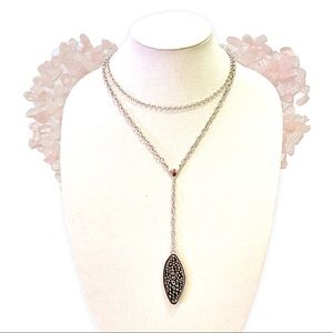 New York & Company Layered Statement Necklace - Silver Y-Necklace